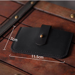 Handmade Mens Cool Short Leather Wallet Men Small Card Slim Wallets Bifold for Men - imessengerbags