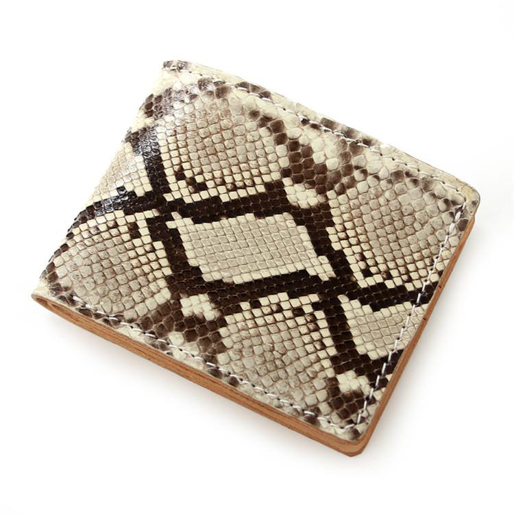 [On Sale] Handmade Cool Mens Snake Skin Small Wallet Slim billfold Wallets with Zippers - imessengerbags