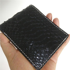 [On Sale] Handmade Cool Mens Snake Skin Small Wallet Slim billfold Wallets with Zippers - imessengerbags