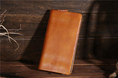 Handmade Leather Mens Clutch Wallet Cool Leather Wallet Long Phone Wallets for Men - imessengerbags