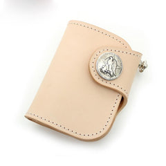 Cool Leather Small Biker Chain Wallet Mens Handmade billfold Chain Wallet - imessengerbags