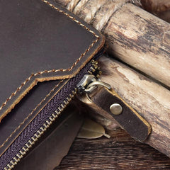 Handmade Leather Mens Cool Long Leather Wallet Passport Wallet Travel Wallet for Men - imessengerbags