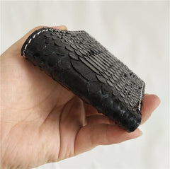 [On Sale] Handmade Cool Mens Snake Skin Small Wallet Slim billfold Wallets with Zippers - imessengerbags