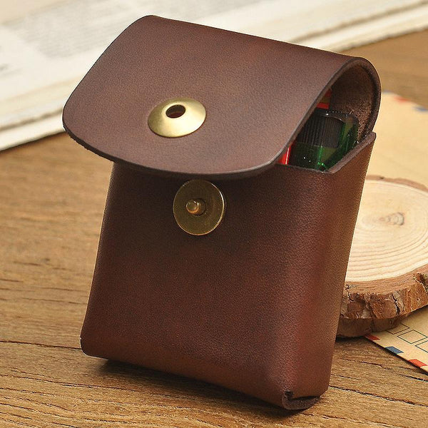 Vintage Cool Leather Mens Cigarette Case Cigarette Holder with Belt Loop for Men - imessengerbags