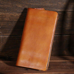 Handmade Leather Mens Clutch Wallet Cool Leather Wallet Long Phone Wallets for Men - imessengerbags