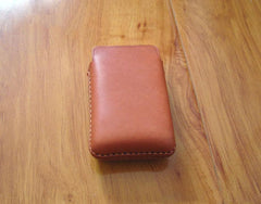 Handmade Brown Leather Mens Cigarette Case Cigarette Holder Case for Men - imessengerbags