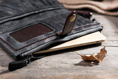 Handmade Leather Mens Biker Wallet Cool Leather Wallet Long Wrist Wallets for Men - imessengerbags