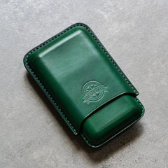 Cool Green Leather Mens 3pcs Cigar Case Cool Custom Leather Cigar Case for Men - imessengerbags