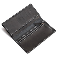 Handmade Leather Mens Clutch Wallet Cool Leather Wallet Long Phone Wallets for Men - imessengerbags
