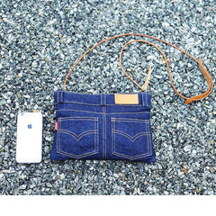 Unique Blue Jean Mens Clutch Bag Cool Wristlet Wallet Zipper Clutch Wallet For Men - imessengerbags