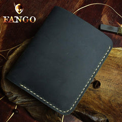 Handmade Leather Mens Cool Slim Leather Wallet Men billfold Wallets Bifold for Men - imessengerbags