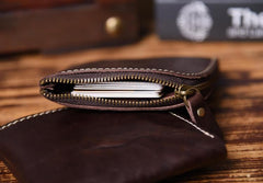 Handmade Leather Mens Cool Wallet Men Slim Wallets Front Pocket Wallet for Men - imessengerbags