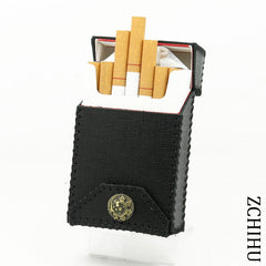 Handmade Cool Leather Mens Black Cigarette Holder Case Cigarette Holder for Men - imessengerbags