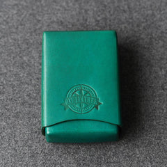 Handmade Green Leather Mens 20pcs Cigarette Case Cool Custom Cigarette Case for Men - imessengerbags