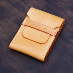 Cool Wooden Beige Leather Mens 7pcs Cigarette Case Custom Cigarette Holder for Men - imessengerbags