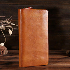 Handmade Leather Mens Clutch Wallet Cool Leather Wallet Long Phone Wallets for Men - imessengerbags