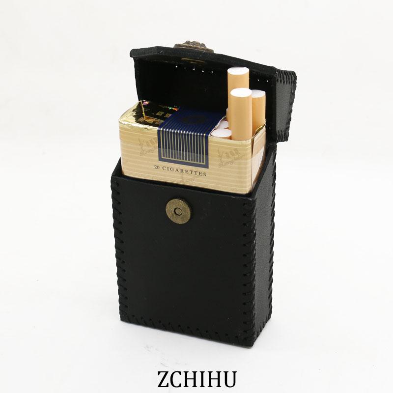 Handmade Leather Cigarette Holder Mens Black Cool Cigarette Holder Case for Men - imessengerbags