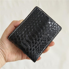 [On Sale] Handmade Cool Mens Snake Skin Small Wallet Slim billfold Wallets with Zippers - imessengerbags