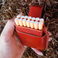 Leather Mens 14pcs Cigarette Holder Case Cool Custom Cigarette Case for Men - imessengerbags