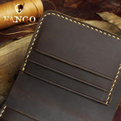 Handmade Leather Mens Cool Slim Leather Wallet Men billfold Wallets Bifold for Men - imessengerbags