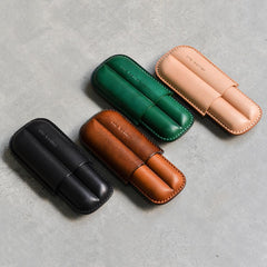 Cool Green Leather Mens 2pcs Cigar Case Cool Custom Leather Cigar Case for Men - imessengerbags