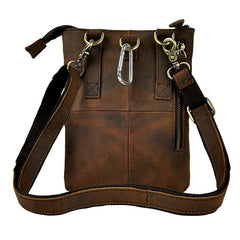 Leather Belt Pouch Mens Small Cases Waist Bag Hip Pack Belt Bag Fanny Pack Bumbag for Men - imessengerbags