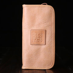 Handmade Leather Mens Clutch Wallet Cool Leather Wallet Long Phone Wallets for Men - imessengerbags