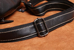 Genuine Leather Mens Cool Chest Bag Sling Bag Crossbody Bag Travel Bag Hiking Bag for men