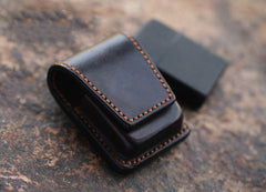 Cool Mens Leather Zippo Lighter Cases with Loop Zippo lighter Holder with clips - imessengerbags