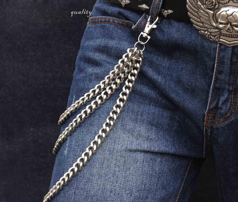Punk Biker Trucker Jean Key Chain Men Double Link Metal Pants Wallet Chains  New