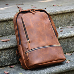 Vintage Leather Men's 13inch Computer Backpack Travel Backpack For Men - imessengerbags