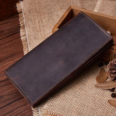 Cool Coffee Mens Leather Long Wallets Bifold Long Wallet for Men - imessengerbags