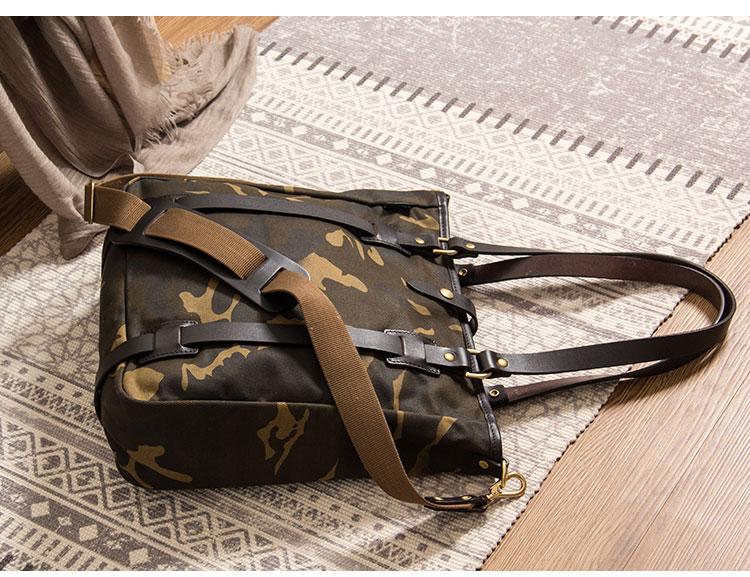 Canvas Men Tote Bag Camouflage Shoulder Bag Vintage Men Messenger