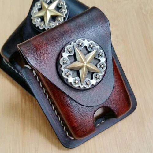 Cool Mens Leather Zippo Lighter Case Handmade Custom Zippo lighter Hol