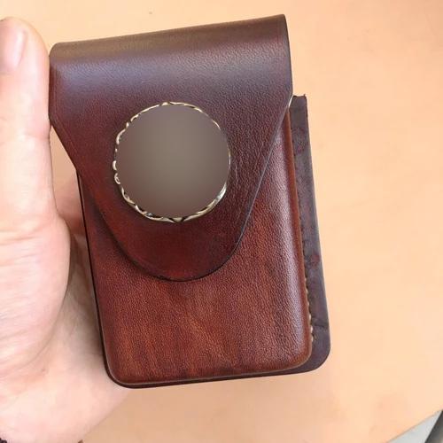 Cool Brown Leather Mens Cigarette Case Cigarette Holder Lighter Case Pouch with Belt Loop for Men - imessengerbags